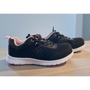 SPIEZ Black Pink Women's Steel Toed Work Sneakers Tennis Shoes Sz 7 New